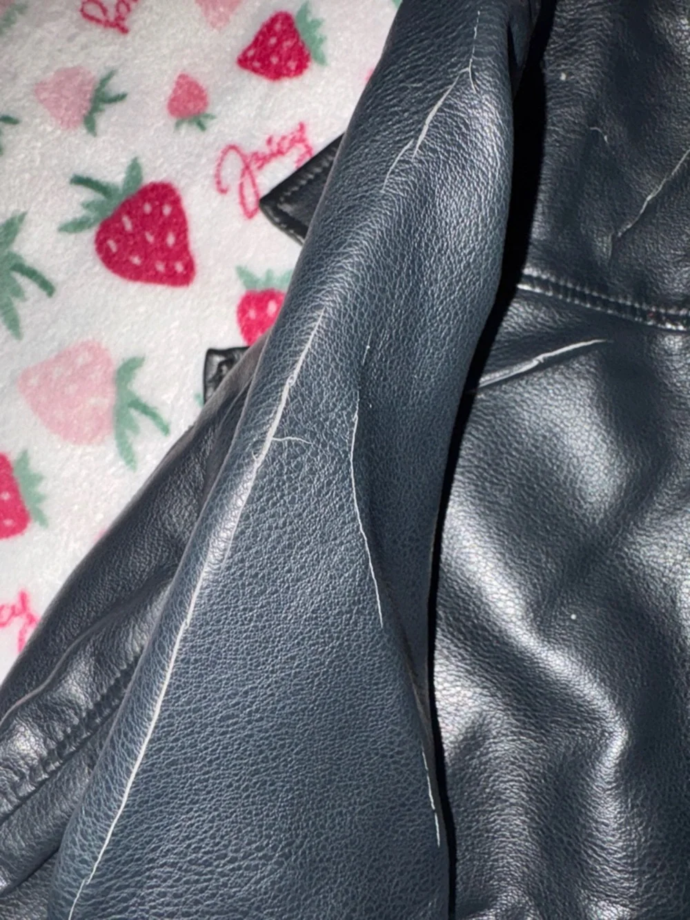 Topshop Black Faux Leather Jacket with Silver Hardware